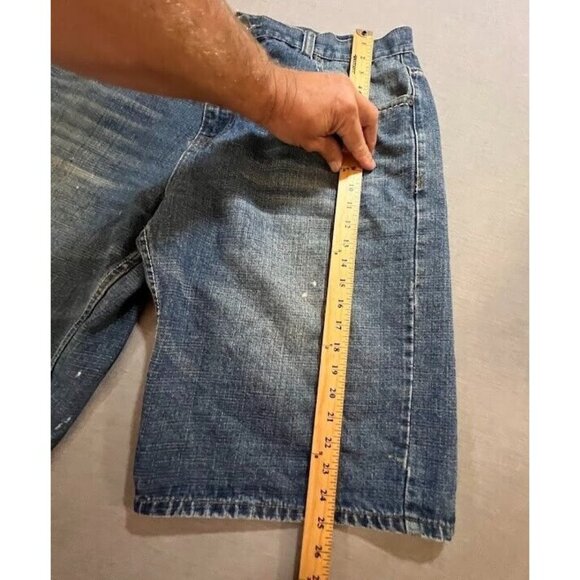 Phat Farm Shorts Mens 38 Blue Denim Embriodered Flap Pocketed Zip Men 38x12. - Picture 12 of 13